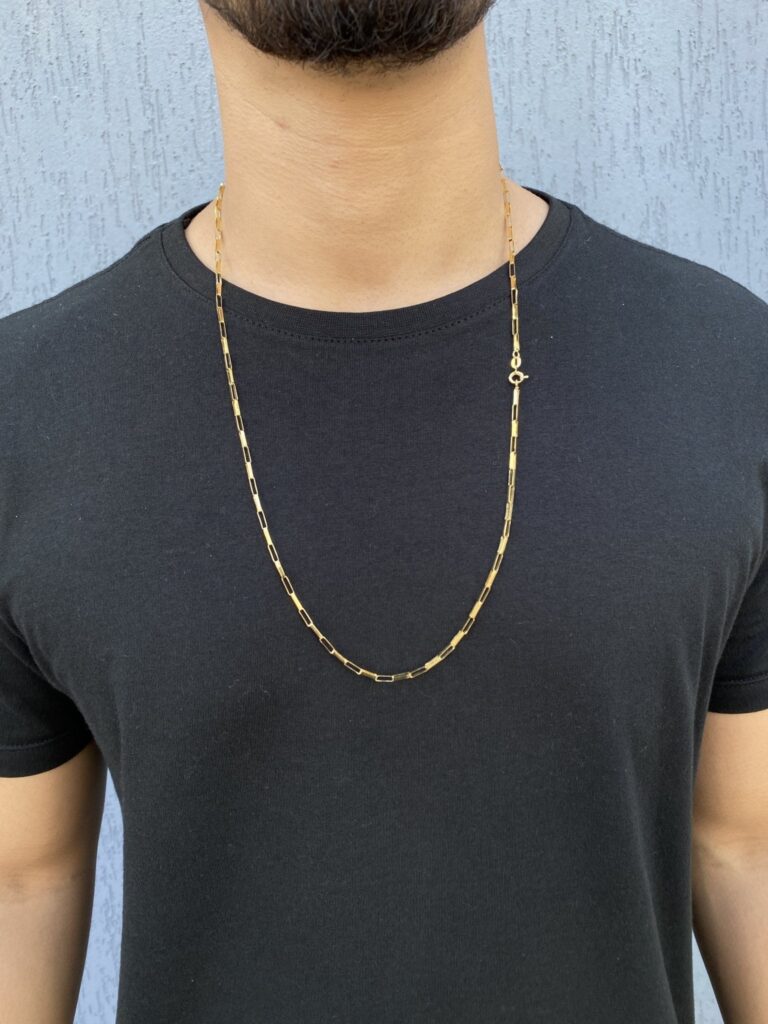 CORRENTE ELO QUADRADINHO (2MM) — BANHADA A OURO 18K