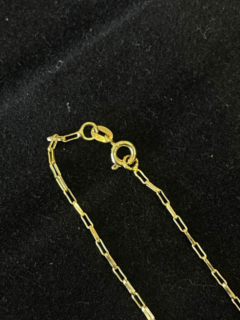 CORRENTE ELO REDONDINHO FECHO BOIA (3MM) -3,9G — 70CM — BANHADA A OURO 18K