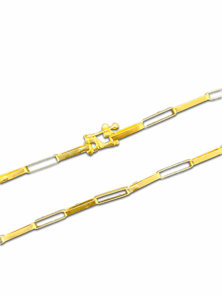 CORRENTE ELO REDONDINHO FECHO LATERAL - BANHADA A OURO 18K