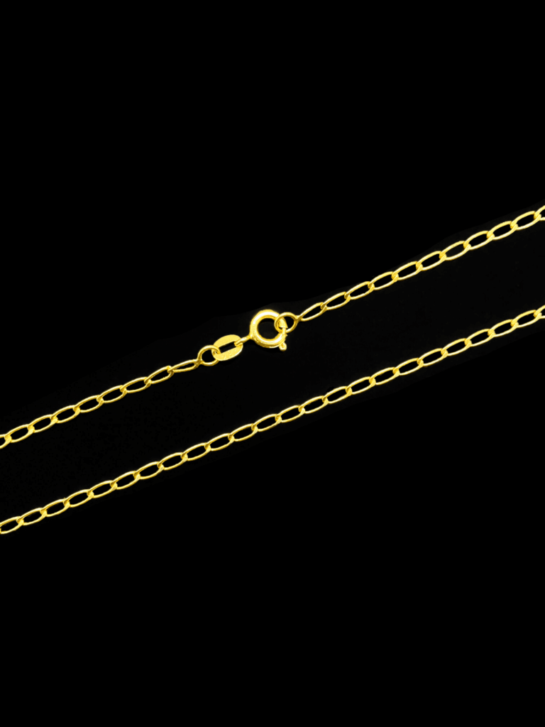 Corrente Grumet Espaçada Fecho Boia (2mm) - 5,3g - 70cm - Banhada A Ouro 18k