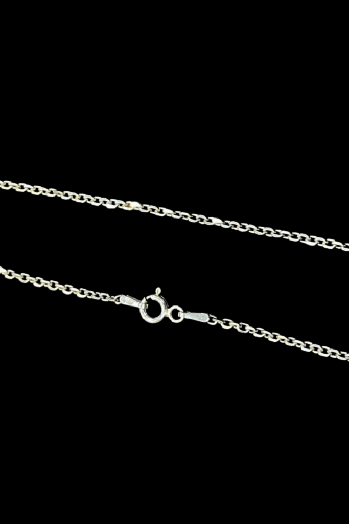 CORRENTE PRATA ITALIANA MACIÇA 925 ELO CADEADO 1MM/4,5G/70CM