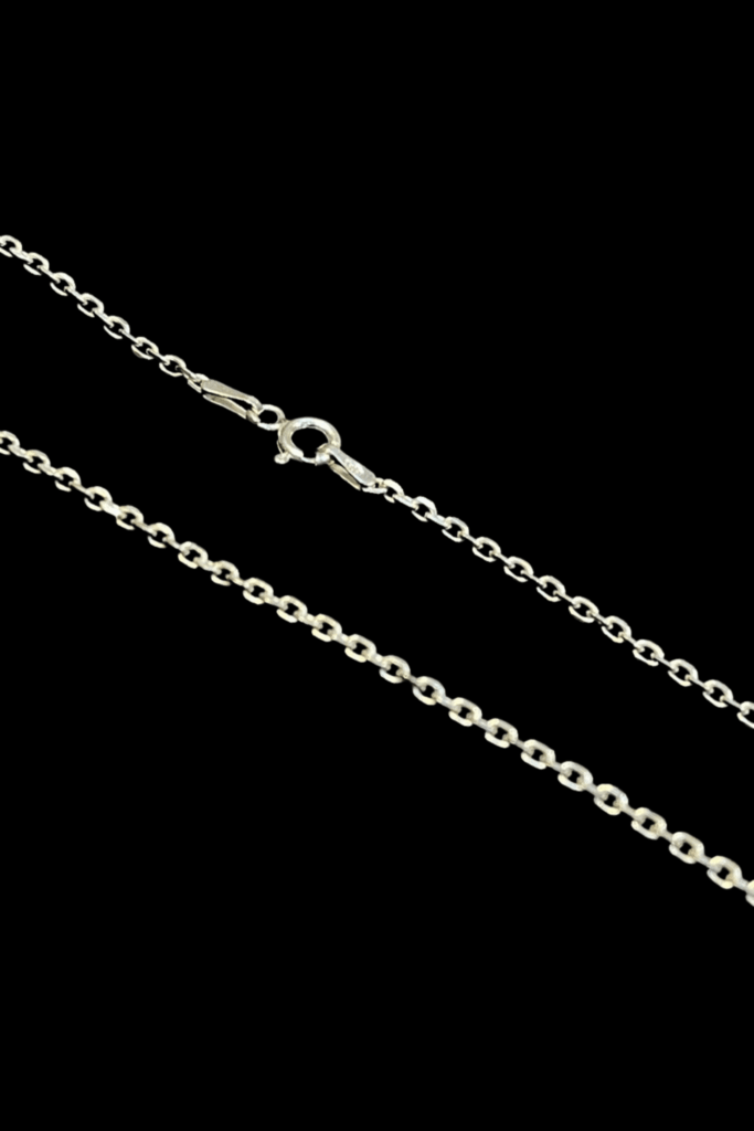 CORRENTE PRATA ITALIANA MACIÇA 925 ELO CADEADO 1MM/4,5G/70CM