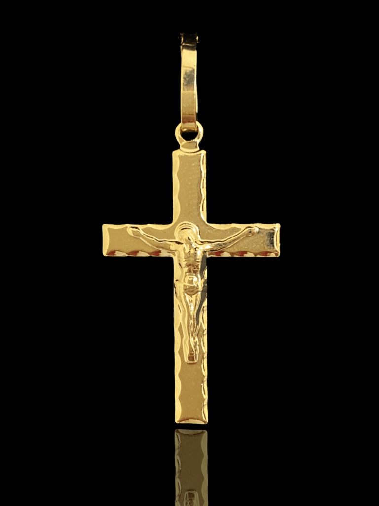 PINGENTE BANHADO A OURO 18K — CRUCIFIXO — 1,1G/1,5X2,5CM