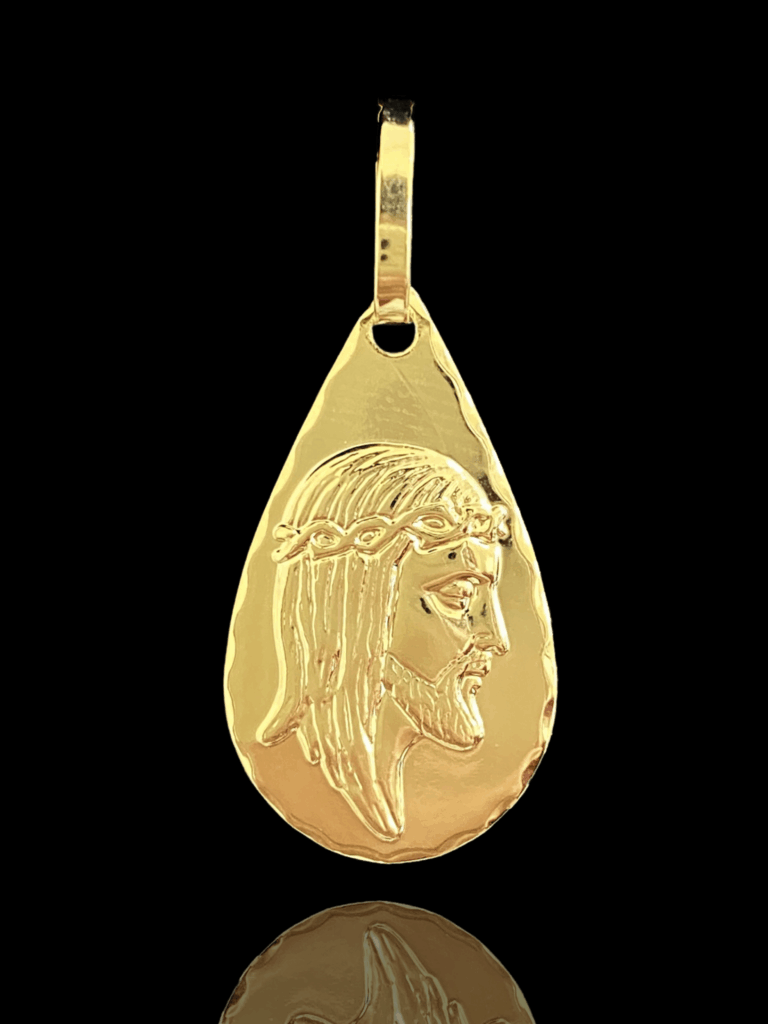 PINGENTE BANHADO A OURO 18K — JESUS PERFIL — 1,6G/2,5X1,5CM
